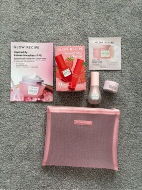 Glow Recipe Pink/Red Travel Skincare Kit/Giftset